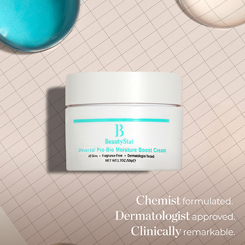 B BeautyStat Universal Pro-Bio Moisture Boost Cream Al Skins Fragrance Free Dermatologia-Tested NET WT170250 Chemist formulated. Dermatologist approved. Clinically remarkable.