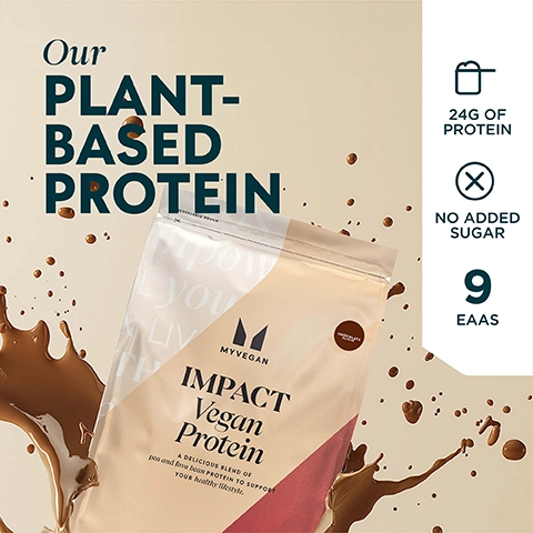 Our plant based protein. 24g of protein. no added sugar. 9 EAAS.