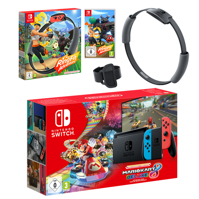 Nintendo Switch (Neon Blue/Neon Red) Ring Fit Adventure