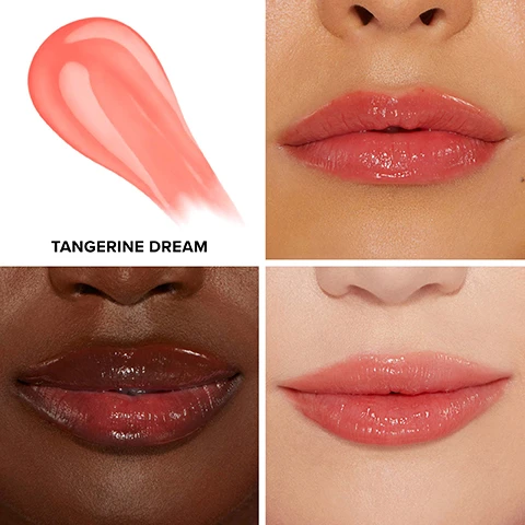 Image 1 - Image shows a pink lip product swatch above three close-up images of different lips, each displaying varying shades of lip color; visible text includes the words Tangerine Dream.
              Image 2 - Image of a lip gloss with a gold cap, alongside text highlighting survey results: 93% said lips look fuller and more plump, 97% said it delivers instant results, 97% said lips feel moisturized, with a note about a consumer study from December 2015.
              Image 3 - A close-up of a models lips split into two sections labeled BEFORE on the left and AFTER on the right, showing an enhanced lip color and shine; visible text reads MODEL IS WEARING SHADE TANGERINE DREAM.
              Image 4 - Close-up image of a models lips showing a before and after comparison; the left side features natural lips without color, while the right side displays glossy lips in a coral shade, with visible text stating BEFORE, AFTER, and MODEL IS WEARING SHADE TANGERINE DREAM.
              Image 5 - Close-up of a models lips showing the left side as Before with a light, matte appearance and the right side as After with a glossy finish, labeled MODEL IS WEARING SHADE TANGERINE DREAM.
              Image 6 - An infographic showing different levels of lip plumping products by Too Faced, including descriptions for Level 1: Lip Injection Extreme Lip Plumper, Level 2: Lip Injection Extreme Plumping Clicks, Level 3: Lip Injection Maximum Plump, Bonus Plump Effect: Lip Injection Extreme Lip Shaper, Bonus Color Effect: Lip Injection Lip Gloss, and Lip Injection Liquid Lipstick.