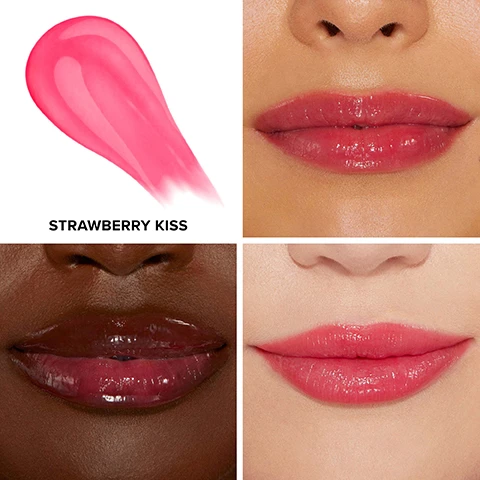 Image 1 - A pink lip product swatch is shown above the lips of three individuals with different skin tones, each wearing a glossy lip color, and the text STRAWBERRY KISS is displayed below the swatch.
              Image 2 - Image shows a lip plumper product with a gold cap alongside statistics: 93% said lips look fuller and more plump, 97% said it delivers instant results, and 97% said lips feel moisturized, with a note about a consumer study conducted in December 2015.
              Image 3 - A close-up image of a models lips, showing the left side with a natural look labeled BEFORE and the right side with a glossy, pink shade labeled AFTER, with additional text stating MODEL IS WEARING SHADE STRAWBERRY KISS.
              Image 4 - Image shows a close-up of lips split into two sections, with the left side labeled BEFORE displaying natural, lightly tinted lips and the right side labeled AFTER showing the same lips with a glossy, vibrant red shade. Visible text includes MODEL IS WEARING SHADE STRAWBERRY KISS.
              Image 5 - Image shows a close-up view of a models lips divided into two sides labeled BEFORE and AFTER, with the left side displaying lips with no color and the right side showcasing glossy, colored lips, with visible text stating MODEL IS WEARING SHADE STRAWBERRY KISS.
              Image 6 - An image showcasing a range of lip products labeled as Level Up PLUMP, featuring five categories: Level 1 - Lip Injection Extreme Lip Plumper, Level 2 - Lip Injection Extreme Plumping Clicks, Level 3 - Lip Injection Maximum Plump, a Bonus Plump Effect section for Lip Injection Extreme Lip Shaper, and a Bonus Color Effect section displaying Lip Injection Lip Gloss and Lip Injection Liquid Lipstick, with brief descriptions of each products features beneath the titles.