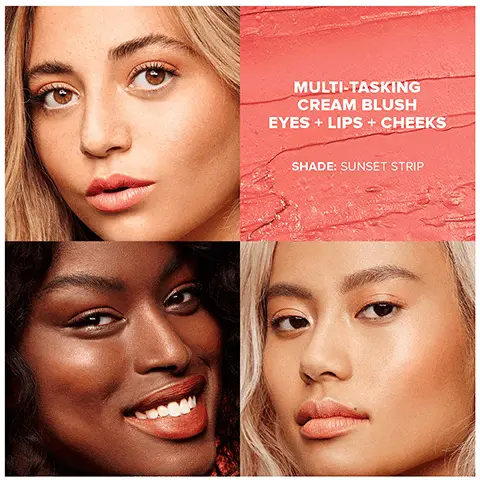 Image 1, MULTI-TASKING CREAM BLUSH EYES + LIPS + CHEEKS SHADE: SUNSET STRIP Image 2, ﻿ CREAM FORMULA EASY TO BLEND MULTI-TASKING 3-IN-1: EYES, LIPS, CHEEKS CLEAN, VEGAN, CRUELTY-FREE UDEST NUDIES MATTE ALL OVER FACE BLUSH COLOR COULEUR BLUSH POUR L'ENSEMBLE DU VISAGE ON-THE-GO STICK APPLICATION WASHABLE REMOVABLE BRUSH "EVERY NUDIES COMES WITH A RECYCLABLE TIN MIRROR Image 3, ﻿ SAVE A TIN! JOIN A SMALL MOVEMENT & MAKE A BIG DIFFERENCE NUDESTIX uses reusable tins for an important reason. We do not believe in single-use waste. We encourage reusable and recyclable materials with environmentally friendly packaging. DES NUDIES ALLOVER FACE COLOR POUR TOUT LE VISA REUSE YOUR TIN: Organize your products & touch up makeup on the go. Other things to store in your tin: jewelry, headsets, etc. RECYCLE WITH US: Tinplate is the most infinitely recyclable material in the world, that can be recycled into useful industrial products. *RECYCLE BASED ON YOUR LOCAL RECYCLING PROGRAM