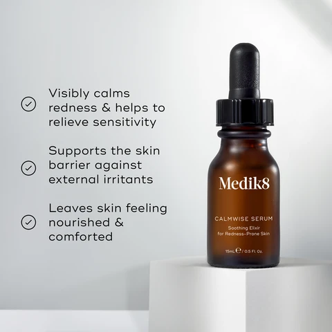 image 1, visibly calms redness and helps to relieve sensitivity. supports the skin barrier against external irritants. leaves skin feeling nourished and comforted. image 2, how to layer. AM = cleanse, target, vitamin c, sunscreen. PM = cleanse, target, vitamin A, moisturise.