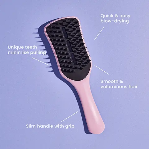 Image 1, Unique teeth minimise pulling Slim handle with grip Quick & easy blow-drying Smooth & voluminous hair Image 2, ﻿ 23.6 cm 22.1 cm 6.9 cm TANGLE TEEZER 7.9 cm The Ultimate Blow-Dry The Ultimate Blow-Dry Large