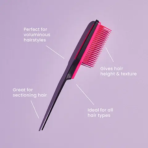 Image 1,  Perfect for voluminous hairstyles Great for sectioning hair Gives hair height & texture Ideal for all hair types Image 2, ﻿ Gives hair height & texture