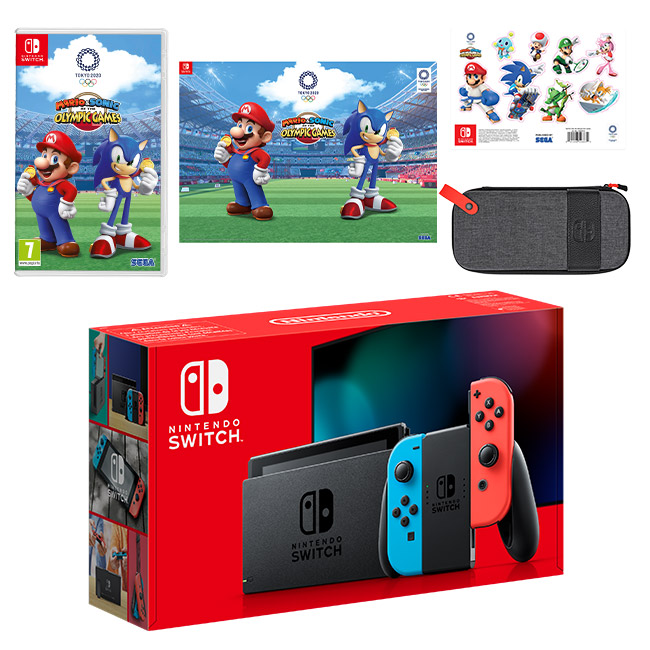 nintendo switch neon & mario & sonic at the olympic games tokyo 2020 bundle