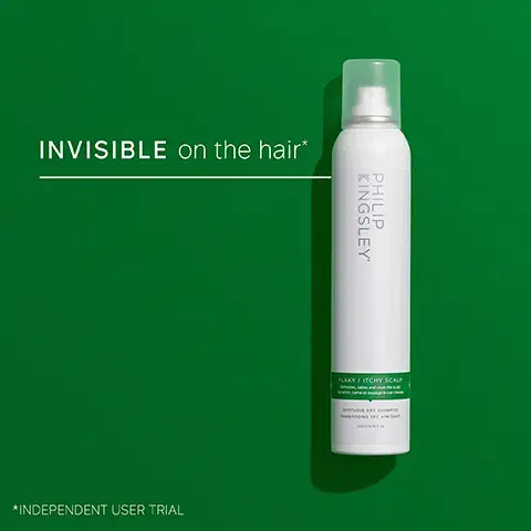 Image 1, INVISIBLE on the hair* *INDEPENDENT USER TRIAL KINGSLEY PHILIP FLAKY / ITCHY SCALP Image 2, KEY BENEFITS Targets the root cause of flakes Cools and calms Refreshes the scalp Image 3, KEY INGREDIENTS ALOE VERA Offers mild relief for aggravated scalps ZINC PCA Preserves and protects BISABOLOL A derivative of Chamomile, which calms Image 4, KINGSLEY PHILIP HOW TO USE 1. Shake well before use 2. Keep nozzle 30 cm away from the hair, and spray onto roots 3. Leave for 10 seconds then massage into scalp and hair FLAKY SCALP Image 5, FLAKY/ITCHY SCALP DRY SHAMPOO FLAKY/ITCHY SCALP SHAMPOO KINGSLEY PHILI FLAKY/ITCHY SCALP CALMING SCALP MASK KINGSLEY PHILIP KINGSLEY PHILIP KINGSLEY PHILIP FLAKY/ITCHY SCALP CONDITIONER FLAKY/ITCHY SCALP TONER