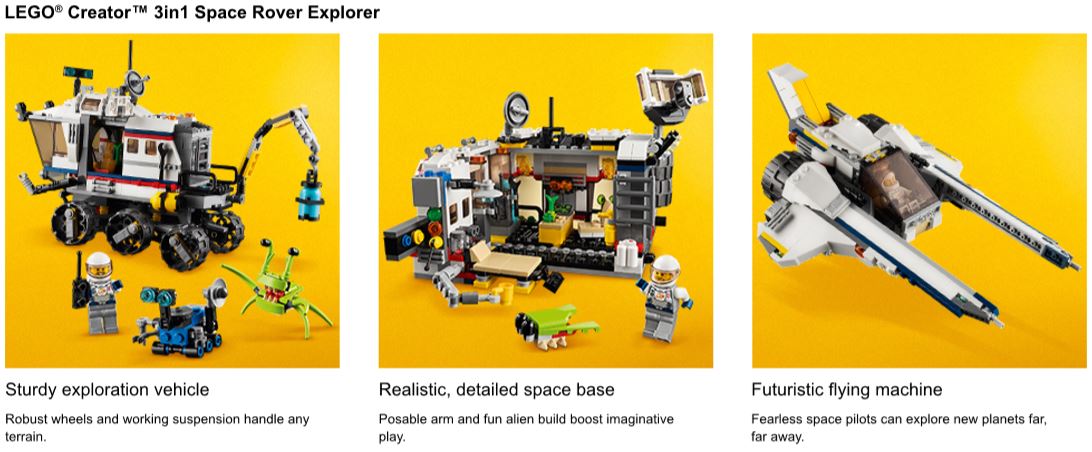 31107 L explorateur spatial LEGO® Creator 3 en 1