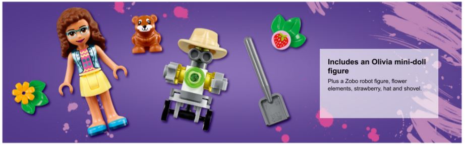 NEW LEGO Friends Olivia and Zobo the Robot, Farmer Garden Minifigure 41425  Doll