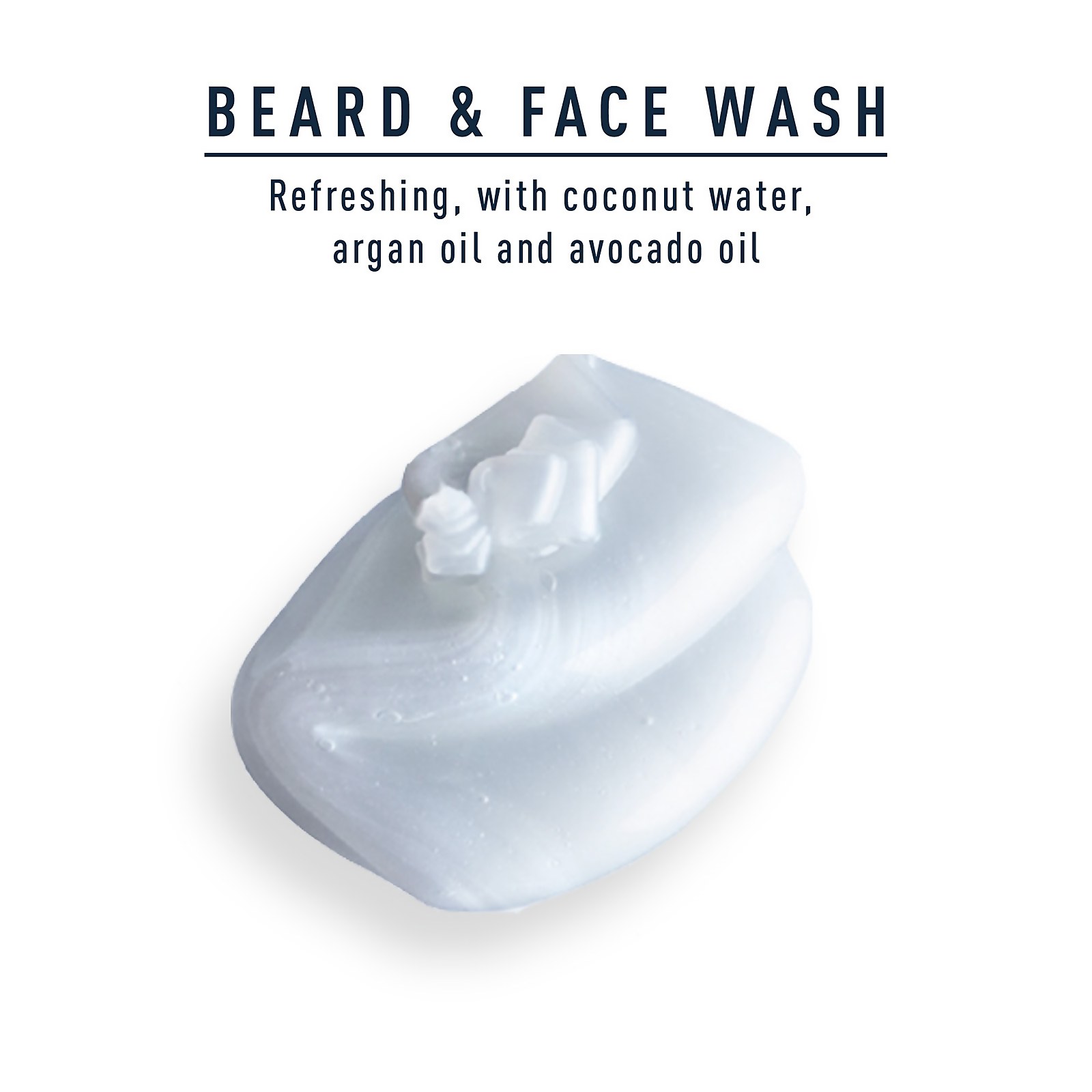 BEARD & FACE WASH Refreshing, with coconut water,
                                  argan oil and avocado oil
                                  