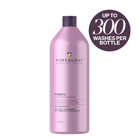Image 1, up to 300 washes per bottle. Image 2, LF customer review = hair must have, buying this on repeat now, definitely worth the money, this saved my bleached hair. Image 2,  LF customer review = leaves hair feeling silky smooth, very easy to lather up and you only need a tiny bit as it goes a long way. fresh smelling and it has left my hair feeling very silky smooth each time it is washed, highly recommend. Image 3, green tea extract, sage leaf extract, multi weight proteins. Image 5, woman and home hair awards winner 2023, best hydrating shampoo. Image 6, good for you haircare. vegan formulas, antifade complex, concentrated formulas, for all hair types, sulfate free for a gentle cleanse, post consumer recycled materials. no animal derived ingredients, our shampoo and conditioner bottles, excluding cap, are created with post consumer recycled materials. Image 7, hydrate for dry hair, thirst quenching formula helps provide superior moisture for dry hair, touchable softness, antifade complex  that helps protect colour. vegan formula, no animal derived ingredients. Image 8, LF customer review = leaves hair feeling silky smooth, very easy to lather up and you only need a tiny bit as it goes a long way. fresh smelling and it has left my hair feeling very silky smooth each time it is washed, highly recommend. Image 9, 100% vegan formulas, sulfate free for a gentle cleanse, 300+ washes in one bottle, all formulas are highly concentrated less water needed, made from post consumer recycled materals.
