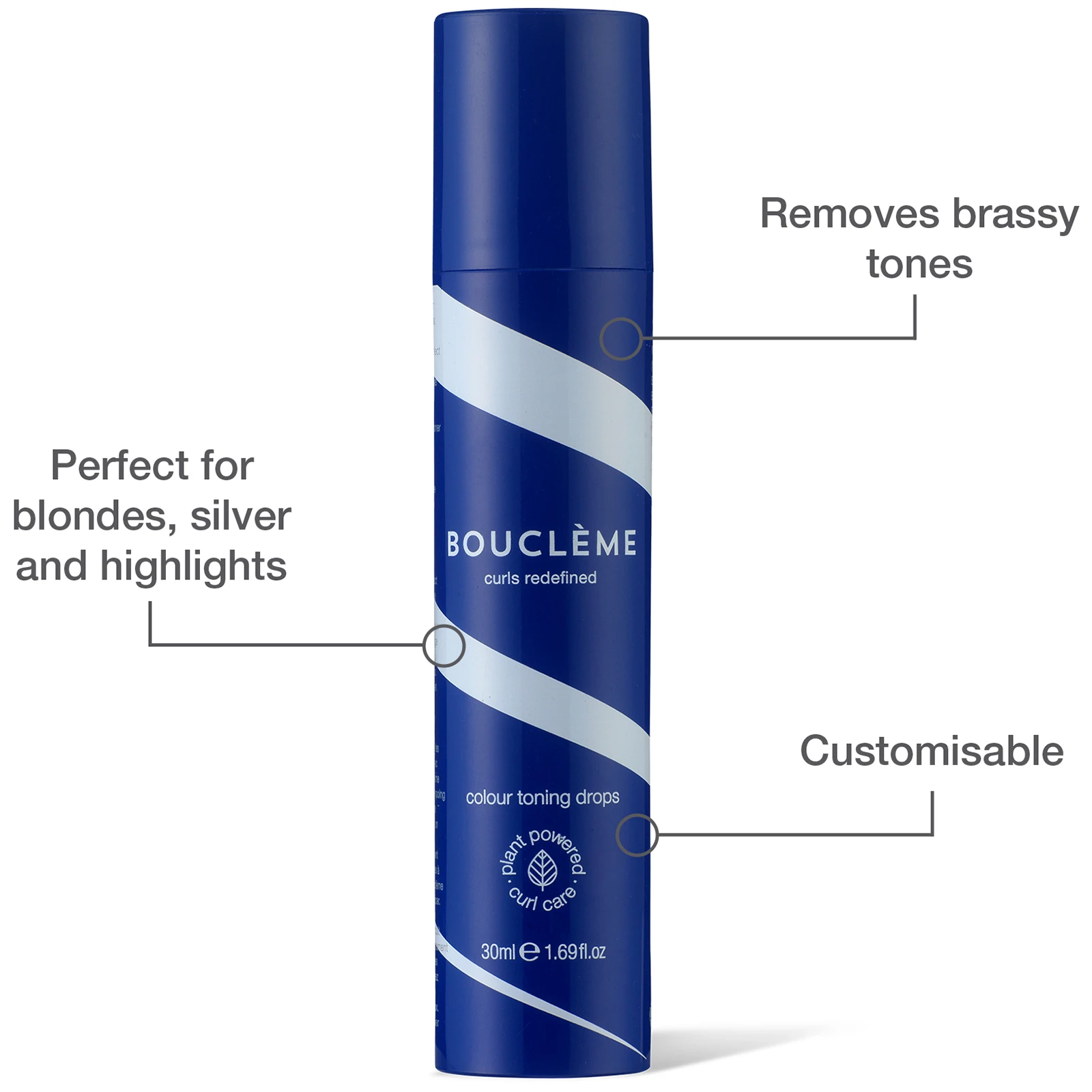 removes brassy tones, perfect for blondes, silver and highlights, customisable.
