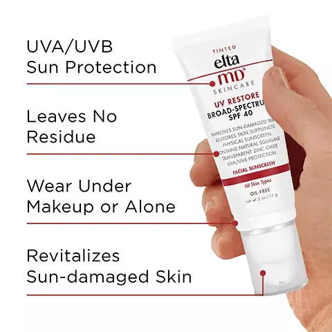 Image 1, UVA/UVB sun protection, leaves no residue , wear under makeup or alone and Revitalizes sun damaged skin. Image 2, number 1 dermatologist recommended, trusted, personally used professional sunscreen brand. Image 3, Ginger root, improves skin tone, texture and smoothness, minimizes the appearance of redness, discolouration and dark spots. Image 4, Recommended skin cancer foundation daily use. Recommended as an effective broad-spectrum sunscreen. Image 5, made with zinc oxide, natural mineral compound that works as a sunscreen agent by reflecting and scattering IVA and UVB rays. Image 6, verified customer review: Perfect for everyday use! you can put it right under your makeup. it is perfect consistency not to thick not to thin. and blends right into your skin flawlessly. Image 7, Paraben free, vegan, noncomedogenic, dermatologically tested, oil free, fragrance free and sensitivity free, gluten free and dye free. Image 8, complete your regimen, UV restore, foaming facial cleanser, skin recovery toner, AM therapy and skin recovery face serum. Image 9, active ingredients, 15% zinc oxide, 2% titanium dioxide