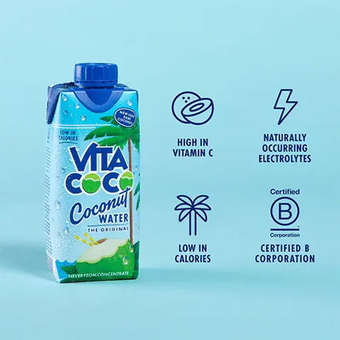 
              LOW IN CALORIES, HIGH IN VITAMIN C, LOW IN CALORIES, NATURALLY OCCURRING ELECTROLYTES, Certified, Corporation, CERTIFIED B CORPORATION. Ingredients you can pronounce. Authentic Refreshing taste. Replenish lost electrolytes