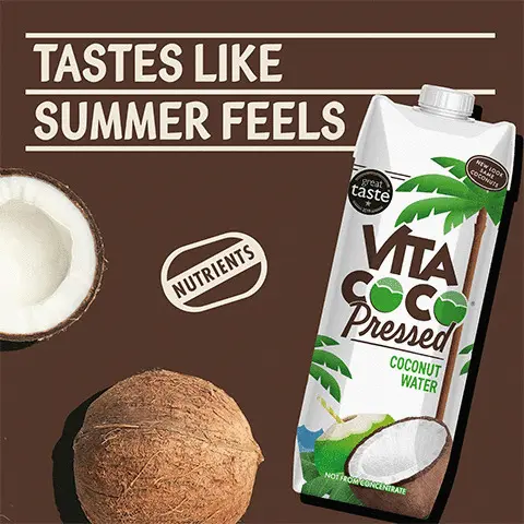
              Tastes like summer feels, coconut taste, coconut water benefits, impossible to hate, authentic coconut taste, COCONUT WATER 


              SWEET COCONUTTY TASTE 

              NATURALLY OCCURRING ELECTROLYTES 

              HIGH IN VITAMIN C 
              Certified 

              Corporation 
              CERTIFIED B CORPORATION 