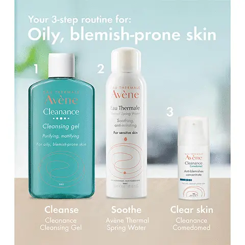 Image 1, Your 3 step routine Oily, blemish-prone skin. Image 2, Tested on sensitive skin, recommended by dermatologists.