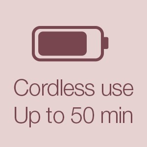 Cordless use, up to 50 min