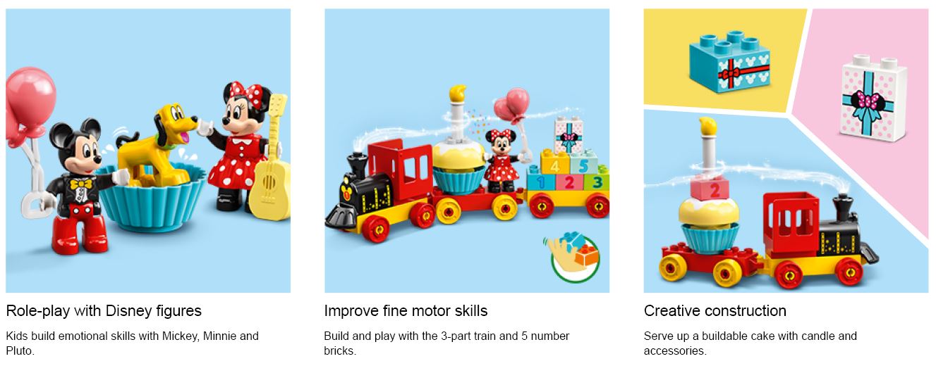 montre lego mini souris, micky mouse, pluto et train