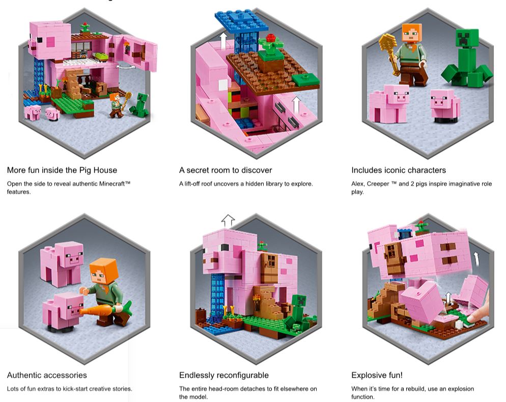 LEGO: LEGO MINECRAFT 21170 - LA BOÎTE EN RUINE LA MAISON COCHON -  Vendiloshop