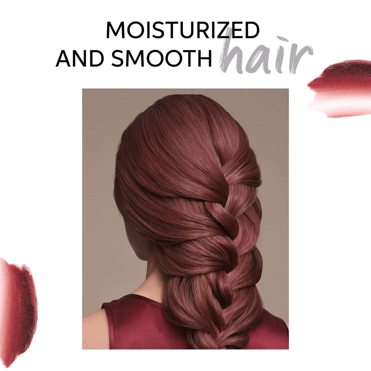 Rose Blaze. Semi Permanant Colour Moisturised and Smooth Hair Zero damage formula Results visible within 10 miutes Before/After Revve your colour 
            