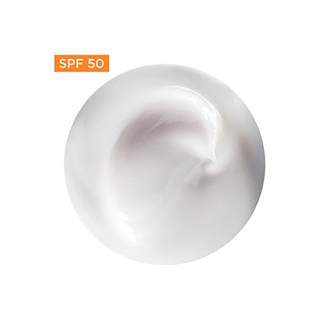 Image 2 - A swirl of white cream with a slight shimmer, with an orange rectangle containing the text SPF 50 in the upper left corner. Image 3 - A close-up of a woman with a glowing complexion and a digital grid overlay on her right cheek, with a jar of LOréal Revitalift Filler SPF 50 cream in the foreground, and visible text that reads LOréal Paris, REVITALIFT FILLER, SPF 50, HYDRATE & REPLUMP SKIN. PROTECT WITH SPF 50. YOURE WORTH IT. *CLINICAL STUDY 38 WOMEN, 5 WEEKS APPLICATION. Image 4 - A purple and black jar of Revitalift Filler SPF 50 cream is displayed amongst shiny purple spheres and polka-dotted fabric, with promotional text stating: Clinically Proven, Hydrate & Lock in Moisture for 48 Hrs, Protect Skin with SPF 50. Image 5 - A purple jar with a silver lid is displayed on a purple background, flanked by three glass dishes containing purple liquids and clear beads, with an R logo in the bottom right, and visible text reading POWERED BY [HYALURONIC ACIDS] MACRO HYDRATES SKIN SURFACE MICRO REPLUMPS TOP LAYERS OF THE SKIN REVITALIFT FILLER SPF 50 MICRO-EPIDERMIC DEEP FILLING AGAINST WRINKLES. Image 6 - A split image of a female face showing a visual comparison of skin hydration, with the left side labeled WITHOUT and the right side labeled WITH long-lasting hyaluronic acid, represented by purple light dots on the skin, where the right side has a much higher density of dots across the face; visible text reads WITH OUR LONGEST LASTING HYALURONIC TECHNOLOGY*, WITHOUT LONG LASTING HYALURONIC ACIDcx, WITH LONG LASTING HYALURONIC ACIDcx, *DRAMATICAL VISUALIZATION OF LONG LASTING HA CX (IN A SIMPLEX SERUM) EFFECT ON THE SKIN 5 DAYS USAGE + RELAPSE 24H, 13 SUBJECTS.