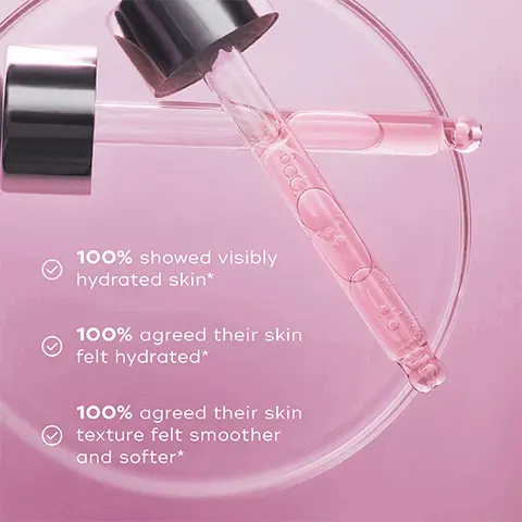Image 1, 100% showed visibly hydrated skin, 100% agreed their skin felt hydrated and 100% agreed their skin texture felt smoother and softer