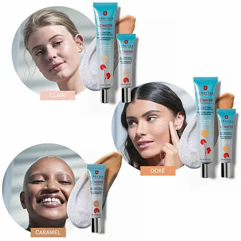 Clair, Dore, Caramel - we see how the product works on different skin tones