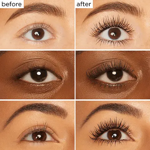 Image 1, before after Image 2, thin lashes short lashes brittle lashes Image 3, 35% INCREASE IN LASH CURL "based on a clinical study of 33 subjects Image 4, before after Image 5, 24-HR ✔ FLAKE-FREE ✔ SMUDGE-PROOF V LONGWEAR "based on a clinical study of 33 subjects Image 6, INSTANT LASH LIFT 2-IN-1 WAND ✓ SHORT BRISTLES: intensely volumize LONG BRISTLES: instantly curl tarte Image 7, FULL-SIZE TRAVEL-SIZE lights, LASHES tarte tarte lights, LASHES camera, Image 8, POWERED BY: PROVITAMIN B5 hydrates lashes OLIVE ESTERS condition & protect RICE BRAN WAX lengthens appearance
