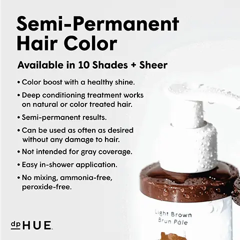 Image 1, Semi-permanent hair color- Available in 10 shades and sheer. Color boost with a healthy shine, deep conditioning treatment works on natural or colour treated hair, semi-permanent results, can be used as often as desired without any damage to hair, not intended for gray coverage, easy in shower application and no mixing, ammonia- free and peroxide free. Image 2, Boost your shine also available in 10 shades. Deep conditioning treatment works on natural or color treated hair, long lasting, can be used as often as desired without any damage to hair