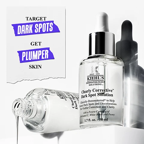 Image 1, target dark spots get plumper skin. image 2, formulated with glass skin ingredients. activated c = our formula helps to reduce dark spot size and instantly, while evening tone and boosting clarity. buffered salicylic acid, proxylane = helps boost skin's natural regeneration to visibly plump skin for improved radiance. image 3, our number 1 serum for smooth and luminous skin. image 4, apply serum before moisturiser morning and night. may be used as spot treatment or over entire. image 4, 1 = clearly corrective daily re-texturising triple acid peel. 2 = clearly corrective dark spot solution. 3 = super multi corrective cream. 4 = ultra light daily UV defense.