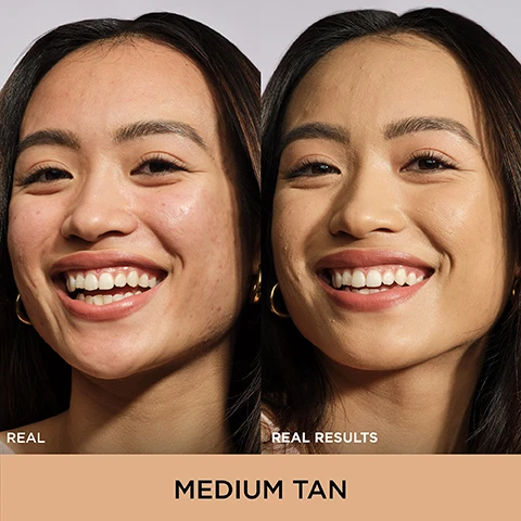 image 1, real and real results. image 2, natural full coverage. anti-ageing hydrating serum base. SPF 50+. image 3, formulated with hyaluronic acid to help hydrate the skin. vitamin e to help sooth and nourish skin. niacinamide to help minimise the look of discoloration. SPF 50+ - UVA/UVB sun protection. image 4, results you can see = visibly smooths skin, reduces appearance of pores. makes skin feel moisturised. image 5, CC cream, finish = natural, coverage = full, SPF = 50+, benefit = anti ageing. CC nude glow, finish = healthy glow, coverage = medium, SPF = 40, benefit = brightening. CC natural matte, finish = natural matte, coverage = full, SPF = 40, benefit = shine control. image 6, your full coverage routine. colour correct, blend and conceal.
