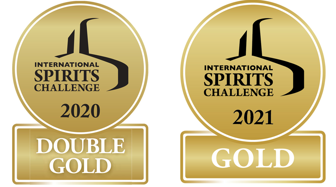 International spirits challenge 2020. Double Gold. International spirits challenge 2021. Double Gold. The image shoes the awards this whisky has won in 2020 and 2021.