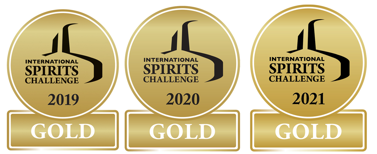 International spirits challenge 2019 gold, 2020 gold, 2021 gold