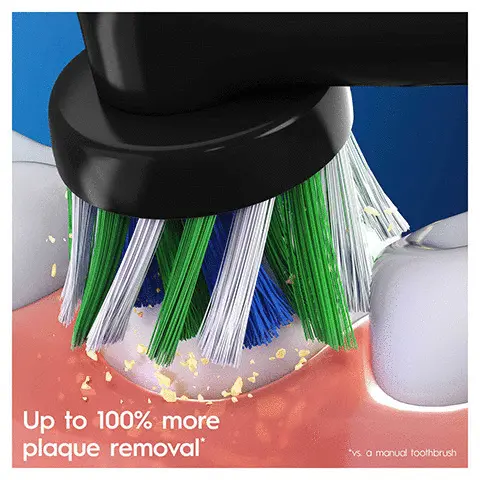 Up to 100% more plaque removal, Superior clean vs a manual toothbrush, New= 100% cleaning efficiency, Used= change now, Clinically proven performance, Compatible with Oral-B electric toothbrush, excluding pulsonic and io.