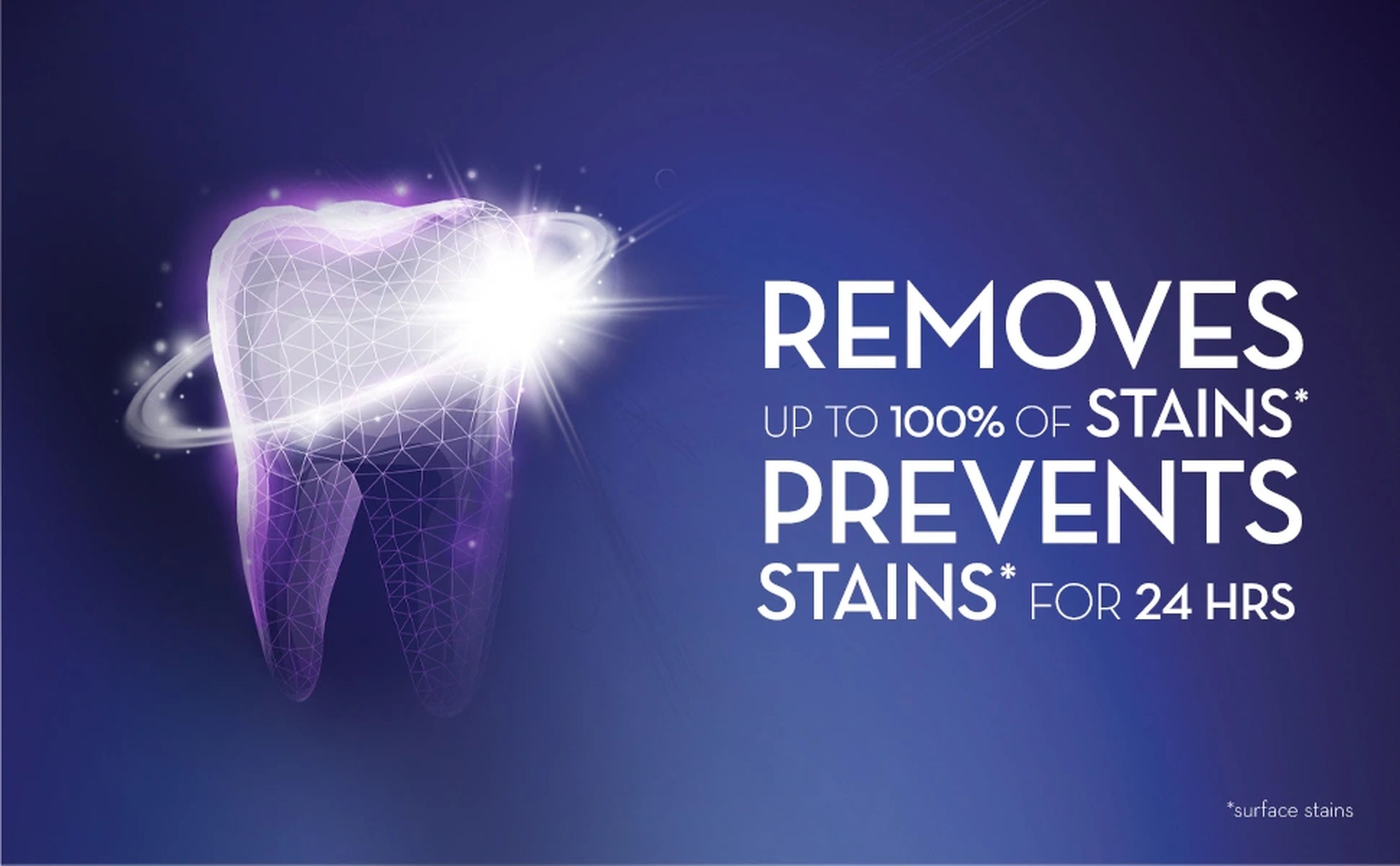 Removes up to 100% of stains. Prevents stains for 24 hours.