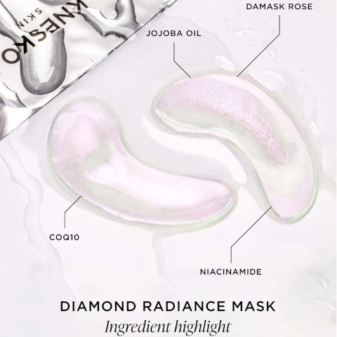 diamon radiance mask ingredient highlight - COQ10, jojoba oil, damask rose, niacinamide