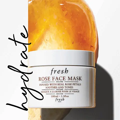 Image 1, hydrate. Image 2, 100% felt skin was supple* *Clinical assessment, 32 subjects, 4 weeks. Image 3, rosewater to help soothe and hydrating algae to retain moisture. Image 4, the texture: a refreshing, cooling gel. Image 5, the scent: freshly cut roses. Image 6, cleanse, mask, treat. Image 7, customer 5 star rating review: This mask is pure magic! Non- irritating, it evens out the skin tone...