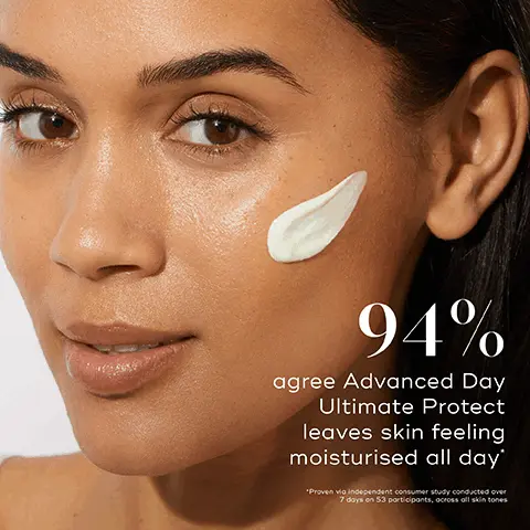 Image 1, 94% agree Advanced Day Ultimate Protect leaves skin feeling moisturised all day' *Proven vio independent consumer study conducted over 7 days on 53 participants, across all skin tones Image 2, AM HOW TO LAYER Mediks Medik8 Mediks Mediks CLEANSE TONE VITAMIN C SUNSCREEN EXPERT ADVICE: For UV protection that's optimised for the delicate eye area, add Advanced Day Eye Protect to this routine Image 3, THE CSA PHILOSOPHYR Medik8's clinically proven skincare approach that addresses 90% of anti-ageing skincare needs in just 3 simple steps. BRIGHTENS for glowing skin PROTECTS RENEWS for youthful skin for perfected skin Medik8 + Medik8 + Mediks VITAMIN C SUNSCREEN VITAMIN A ✡AM ✡AM PM