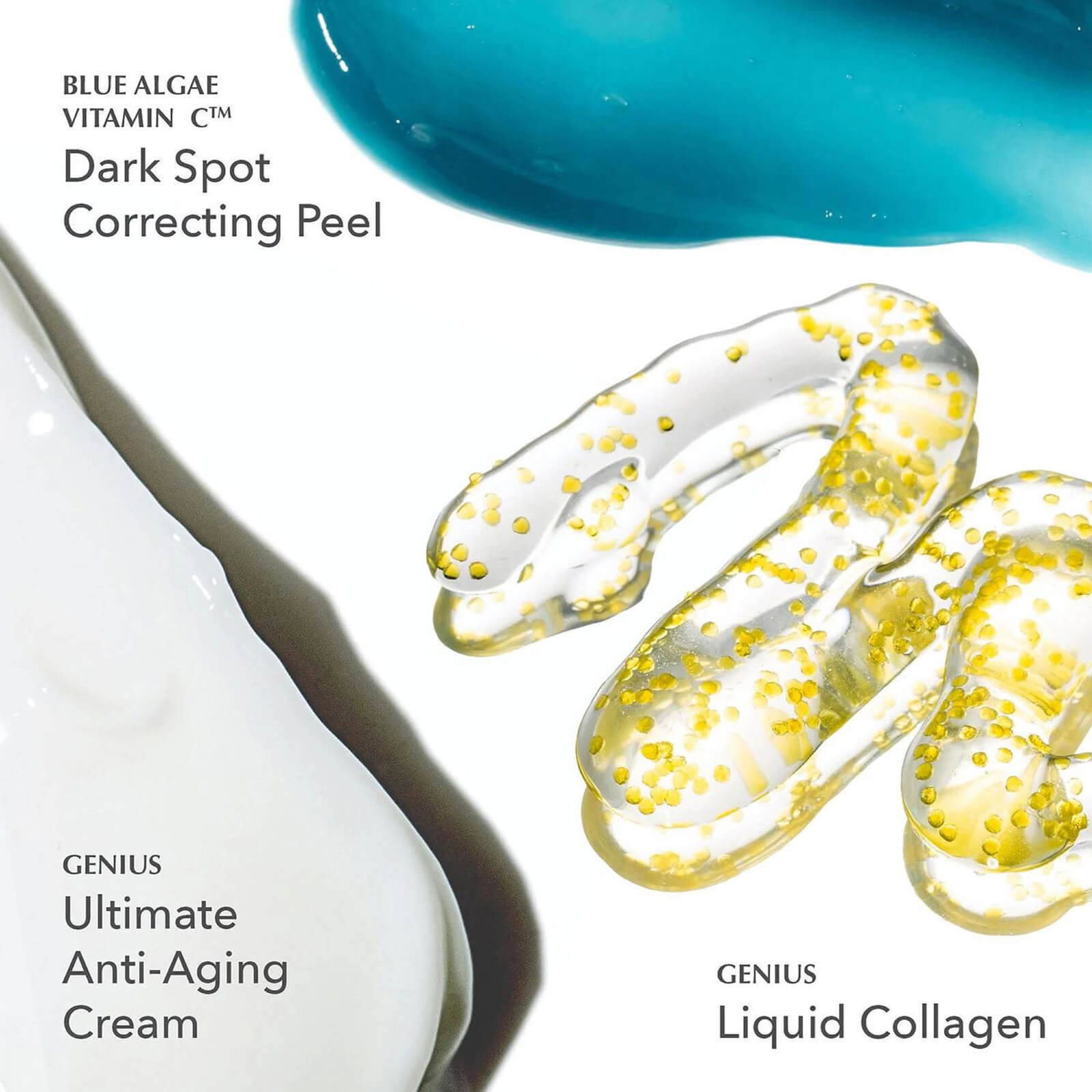 Dark spot correcting peel, Ultimate anti aging cream, Liquid Collagen