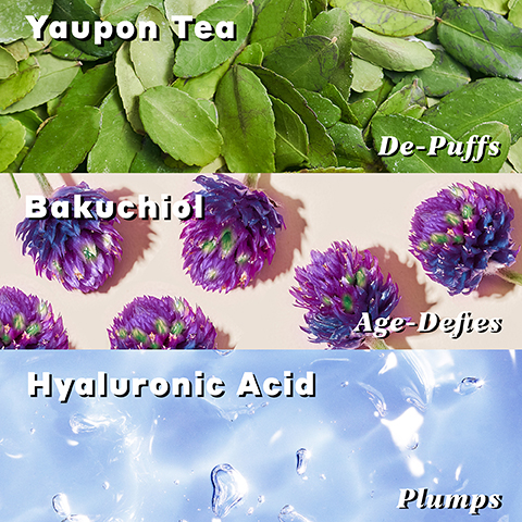 Yaupon Tea De-Puff's Bakuchiol Age-Dejies Hyaluronic Acid Plumps
