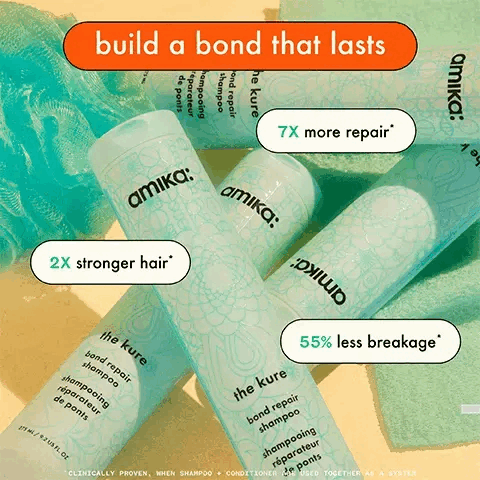 build a bond that lasts
              7x more repair*
              2x stronger hair*
              55% less breakage*
              *Clinically proven when shampoo and conditioner are used together as a system
              Before and after. washed hair with the kure shampoo + conditioner, then applied kure bond repair mask for 10 minutes hair unretouched.
              packed with hair-loving ingredients
              SEA BUCKTHORN
              superfruit loaded with vitamins to nourish hair
              PLANT BUTTERS
              vitamin-rich mango butter, borage oil, and shea butter
              VEGAN PROTEINS
              amino acids that can provide keratin-like benefits
              BOND CURE TECHNOLOGY
              targets bonds in hair that are most prone to breakage.
              your strongest hair yet
              hydrate damaged strands
              gently cleanse + repair
              strengthen + repair in 60 seconds
              reduce breakage +
              prevent further damage
              instantly seal
              split ends*WASH, REFILL, REUSE
              to refill your existing shampoo + conditioner bottles, unscrew the top of this pouch and pour into your empties! it's that easy to be more sustainable.