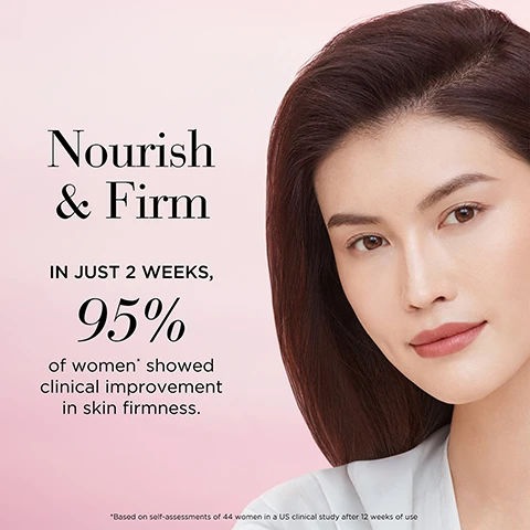 Image 1 - A close-up of a woman with smooth skin and long dark hair, smiling softly, with text that reads Nourish & Firm IN JUST 2 WEEKS, 95% of women showed clinical improvement in skin firmness.
              Image 2 - Image depicts a comparison of skin conditions: the top section labeled SKIN RICH WITH CERAMIDES shows healthy, hydrated skin cells, while the bottom section labeled SKIN LOW WITH CERAMIDES illustrates fine lines and wrinkles, loss of firmness, and roughness.
              Image 3 - An oval container of Elizabeth Arden Advanced Ceramide Capsules, with a reflective surface displaying text that describes the product as pure, potent, and precise, emphasizing benefit-rich ingredients, freshness-sealed protection, and single-dose treatments.
              Image 4 - A person is holding a small golden capsule while demonstrating how to use it, with the text Twist, Squeeze, Smooth. and instructions that say HOW TO USE: Apply on Face, Neck and Décolleté.
              Image 5 - Image features four transparent jars containing skincare capsules in various colors, with the text Pure. Potent. Precise. Discover Ceramide Capsule Serums for Every Skin Concern prominently displayed above.