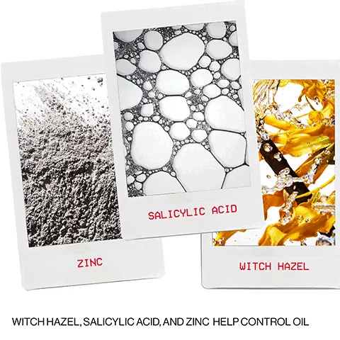 Image 1, zinc, salicylic acid and witch hazel, witch hazel, salicylic acid and zinc help control oil. Full size vs mini size. Image 3, If you loved this, try this.