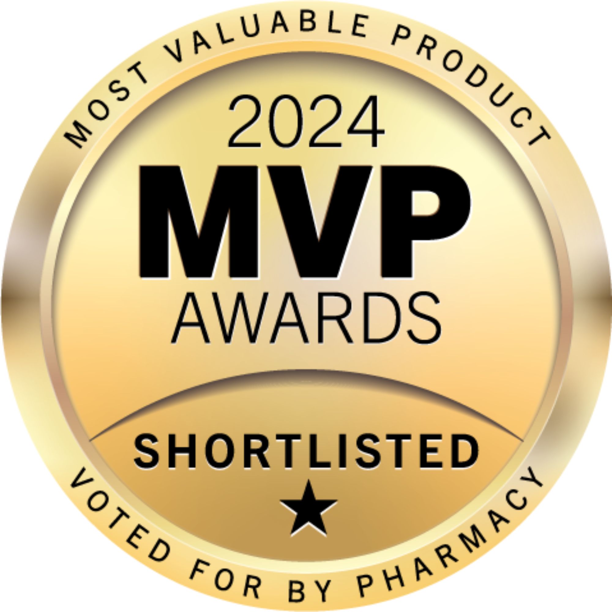 Most valuable product. 2024 MVP awards. shortlisted. voted for by pharmacy
