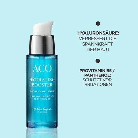 FECHUTIKTEN BIS IN DIE TIEFEN(- SIMPLY EFFECTIVE  SOFORTIGER FEUCHTIGKEITSBOOST MIT VITAMIN C Kann fur extra Glow in jede Hautpflege-Routine integriert werclen. ACO, GLOW BOOSTER VITAMIN C: SORGT FOR EINEN STRAHLENDEN GLOW HYALURONSAURE VERBESSERT DIE SPANNKRAFT DER HAUT ACO GLOW BOOSTER 