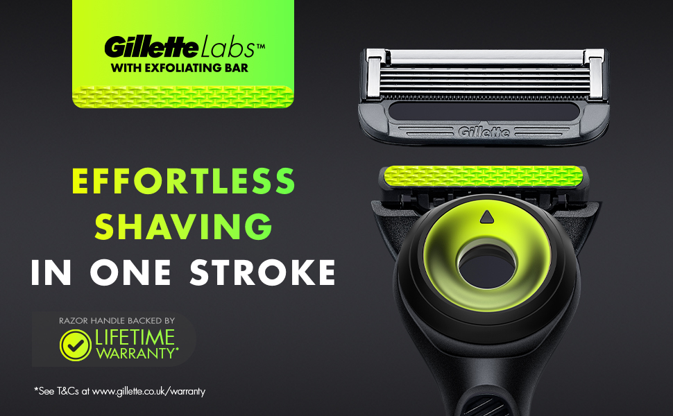 Gillette labs WITH EXFOLIATING BAREFFORTLESS SHAVING IN ONE STROKE