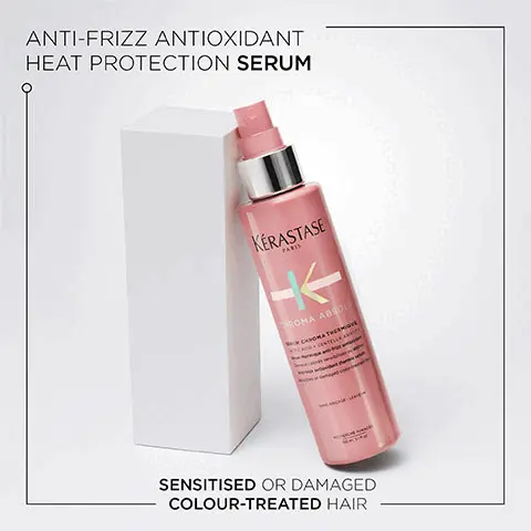 Image 1, Anti-frizz antioxidant heat protection serum- sensitised or damaged colour-treated hair. Image 2, Chroma Absolu, after 6 weeks, 92% of colour intensity is preserved, up to 74% more shine, up to 96% stronger hair, 98% of women agree that their hair feels nourished- instrumental test.21 applications of bain and fondant vs first day of colour, instrumental test. compared to before treatment with bain, instrumental test. soin acide and serum vs classic shampoo with sensitised hair, consumer test .51 women using bain riche, masque and serum with coloured hair. Image 3, Key Ingredients- Amino Acid, Tartaric Acid, Lactic Acid. Image 4, Before and After Image- Illustration of the contemplated results obtained after applying the products Bain Chroma Respect, Masque Chroma Filler, Soin Acide Chroma Gloss, Serum Chroma Thermique under normal conditions of use during period. Results may vary from one individual to another. Image 5, Chroma Absolu, Shelley Gregory, Hairdresser- Colour! One of the most requested Services in my salon. Chroma Absolu revives all types of colour-treated hair, preventing colour fade and frizz, for healthy, shiny hair.
