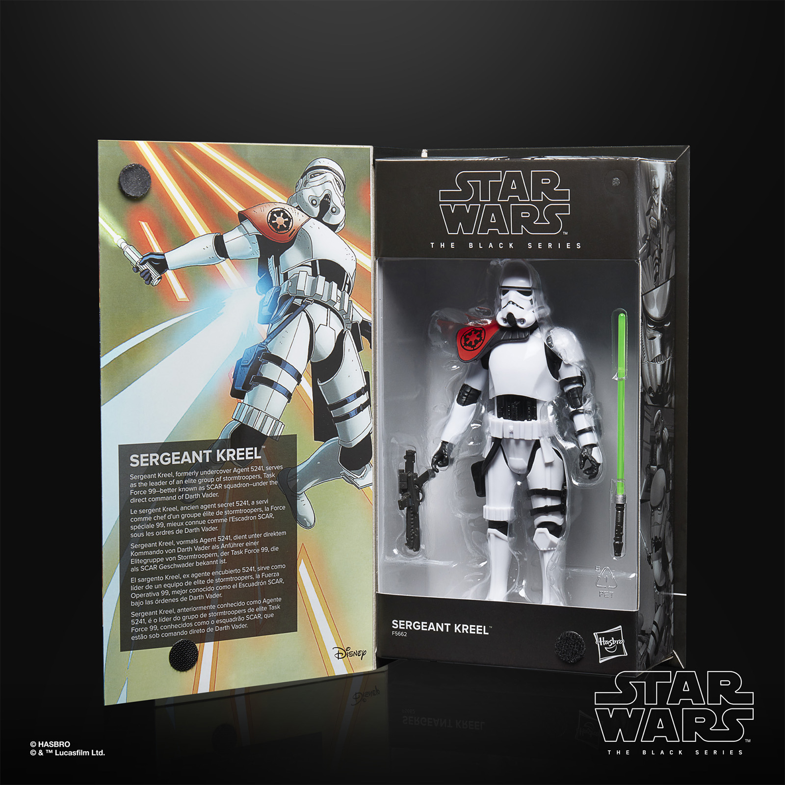 Image showing Stormtrooper figure inside an open box. Text at the bottom right reads Star Wars