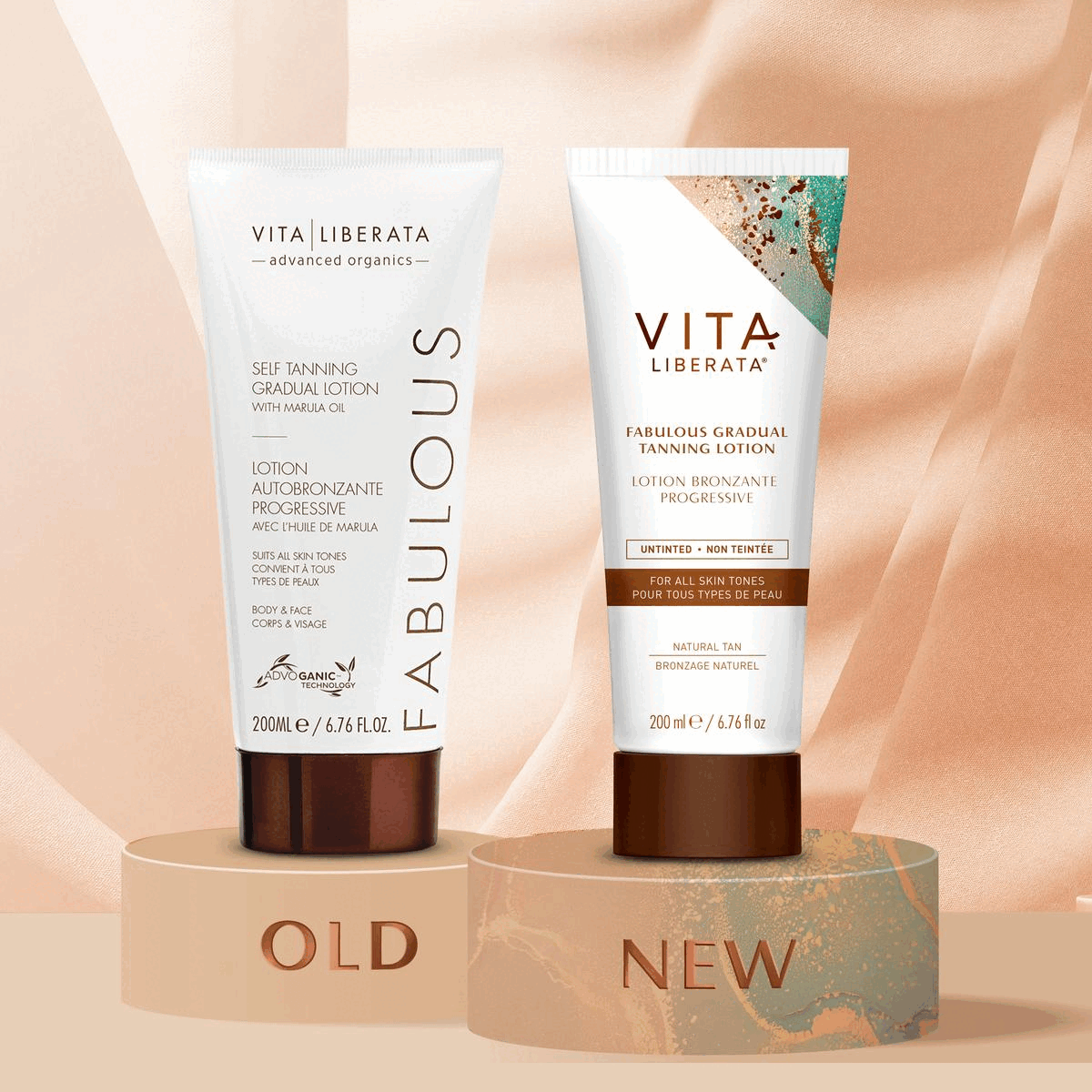 Image 1, Old and New packaging. Image 2, Real and Real Results before and after