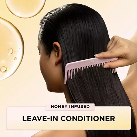 Image 1, honey infused leave in conditioner. Image 2, conditions and detangles primes for styling. before and after, moisturizes and seals split ends. Image 3, softens and enhances shine for healthy looking hair. before and after. hydrates, improves elasticity and strength. Image 4, detangles and primes for styling, hydrates and softens, helps seal split ends, improves elasticity and strength, refreshes hair between washes. Image 5, mirsalehi honey, deeply nourishes for smoother, shinier hair. baobab extract, strengthens hair making it more resistant to UV damage. aregan oil, protects hair from breakage and detangles. Image 6, hair health routine. Image 7, deeply hydrates, helps detangle, reduces frizz. Image 8, suitable for all hair types.